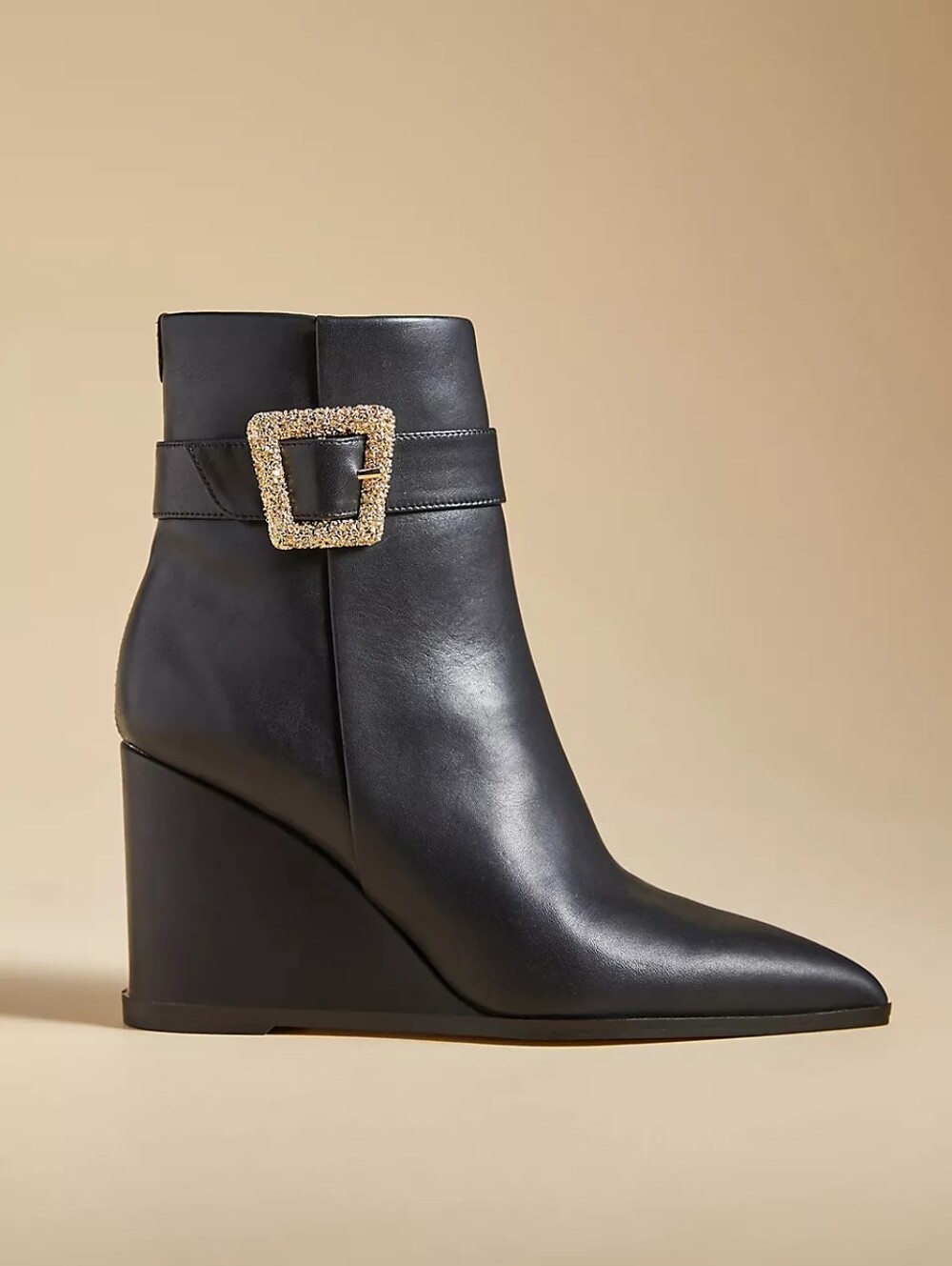 💖💖 Sam Edelmen Black Leather Ankle Boots Gold Hardware Amd Size EU38.5 / US 8